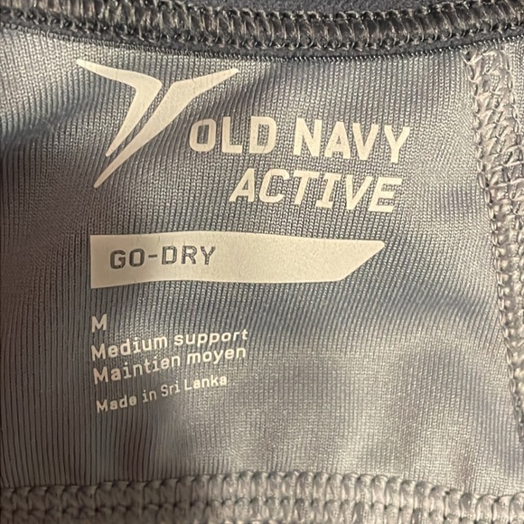 •OLD NAVY•TURQUOISE & GRAY CAMO "GO DRY," MEDIUM SUPPORT SPORTS BRA SIZE MEDIUM - Picture 7 of 8